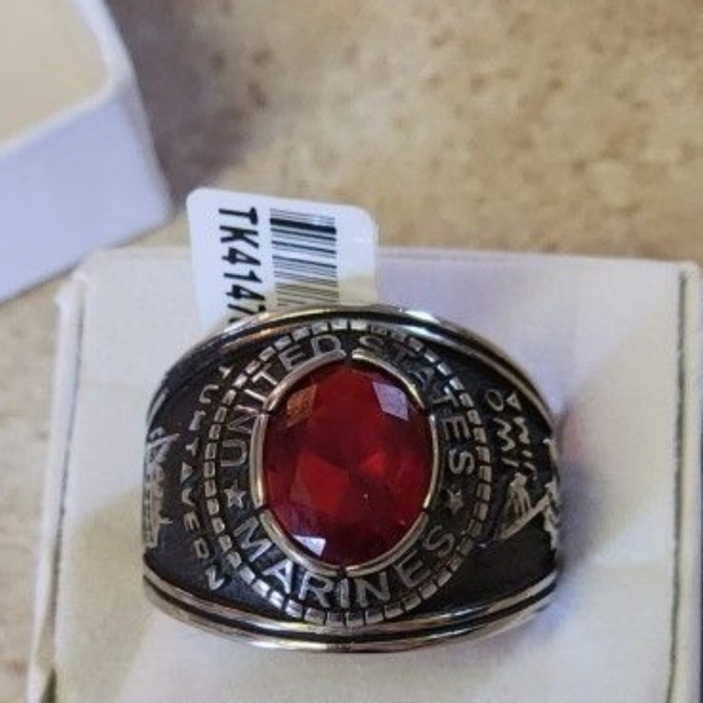 New USMC United States Marine Corps stainless steel ring size 8-113